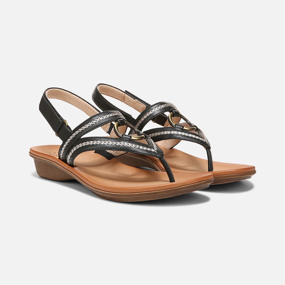 Naturalizer SOUL Sunny Sandal - Black Faux Leather
