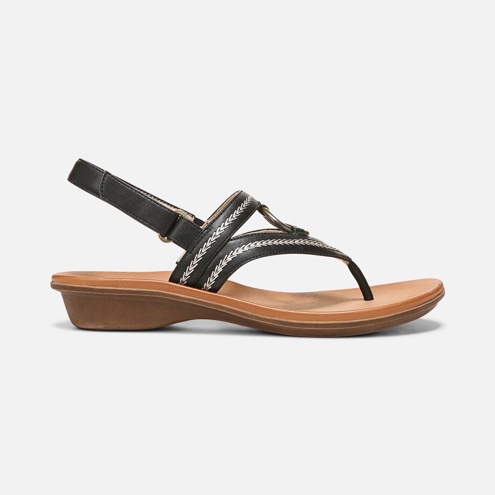 Naturalizer SOUL Sunny Sandal - Black Faux Leather Naturalizer SOUL Sunny Sandal - Black Faux Leather