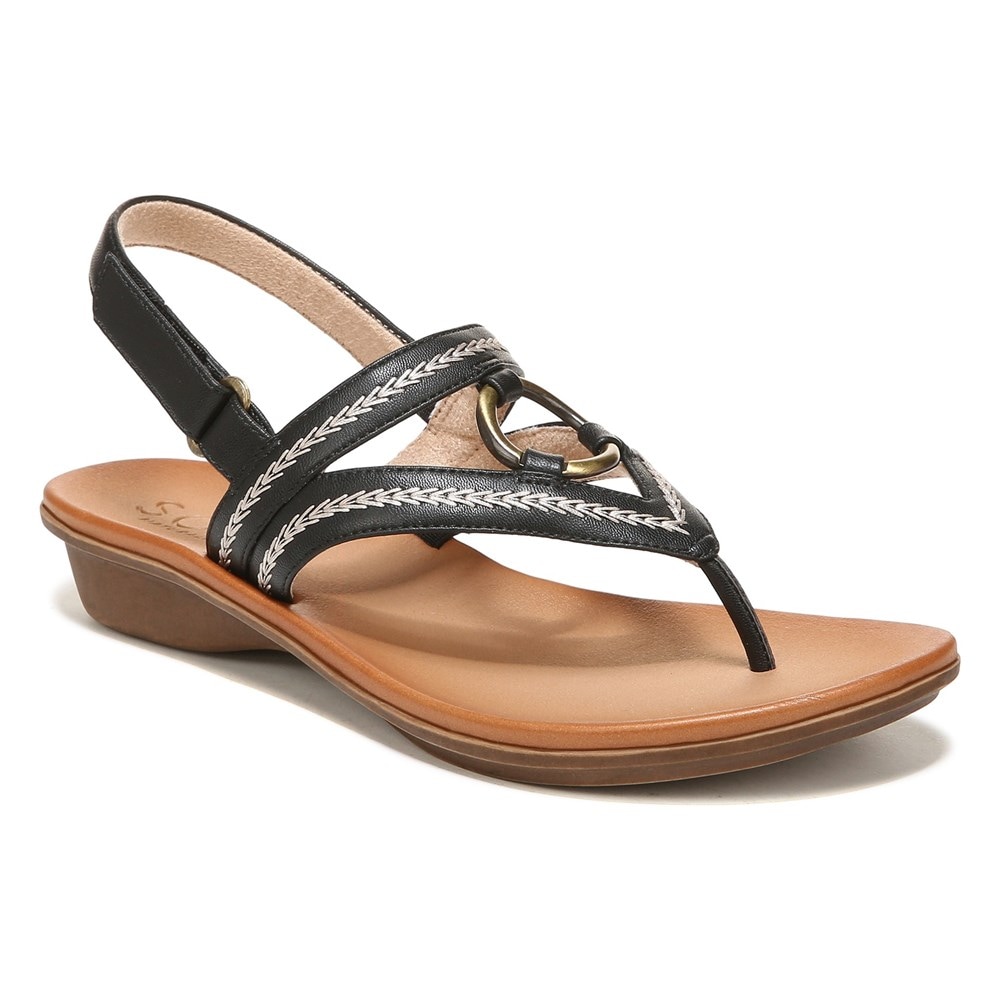 Naturalizer SOUL Sunny Sandal - Black Faux Leather Naturalizer SOUL Sunny Sandal - Black Faux Leather