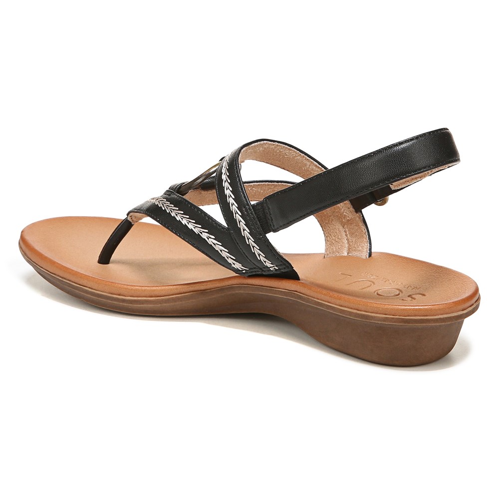 Naturalizer SOUL Sunny Sandal - Black Faux Leather Naturalizer SOUL Sunny Sandal - Black Faux Leather