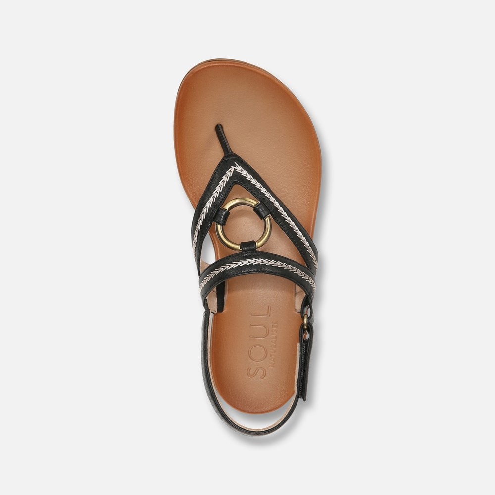 Naturalizer SOUL Sunny Sandal - Black Faux Leather Naturalizer SOUL Sunny Sandal - Black Faux Leather