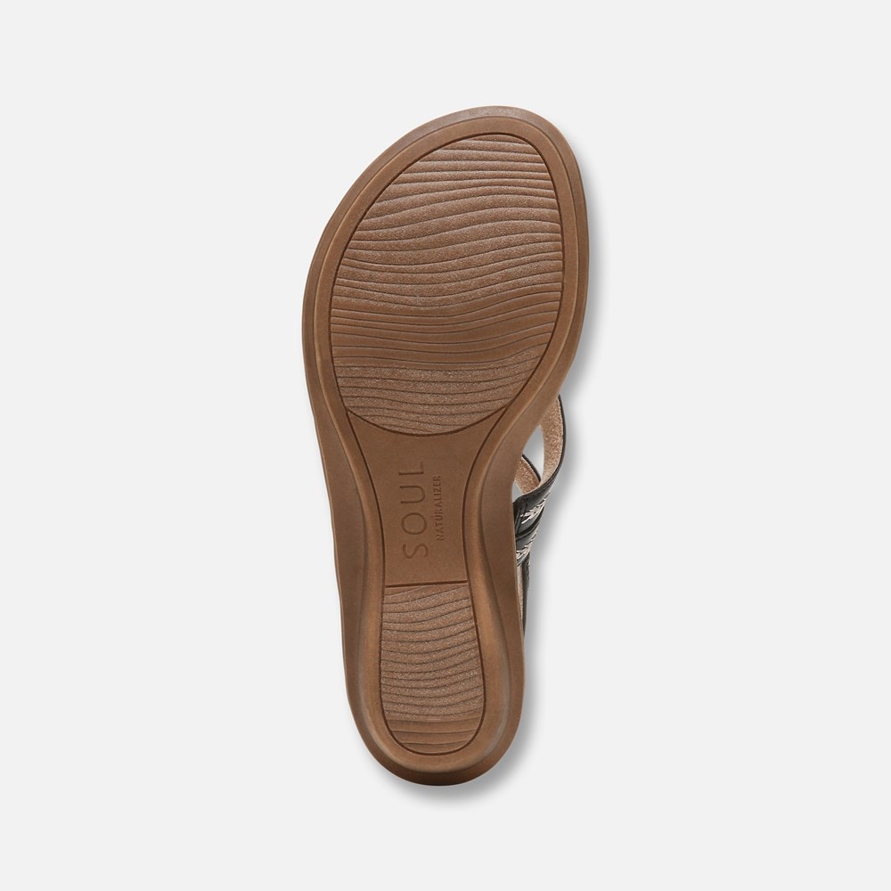 Naturalizer SOUL Sunny Sandal - Black Faux Leather Naturalizer SOUL Sunny Sandal - Black Faux Leather