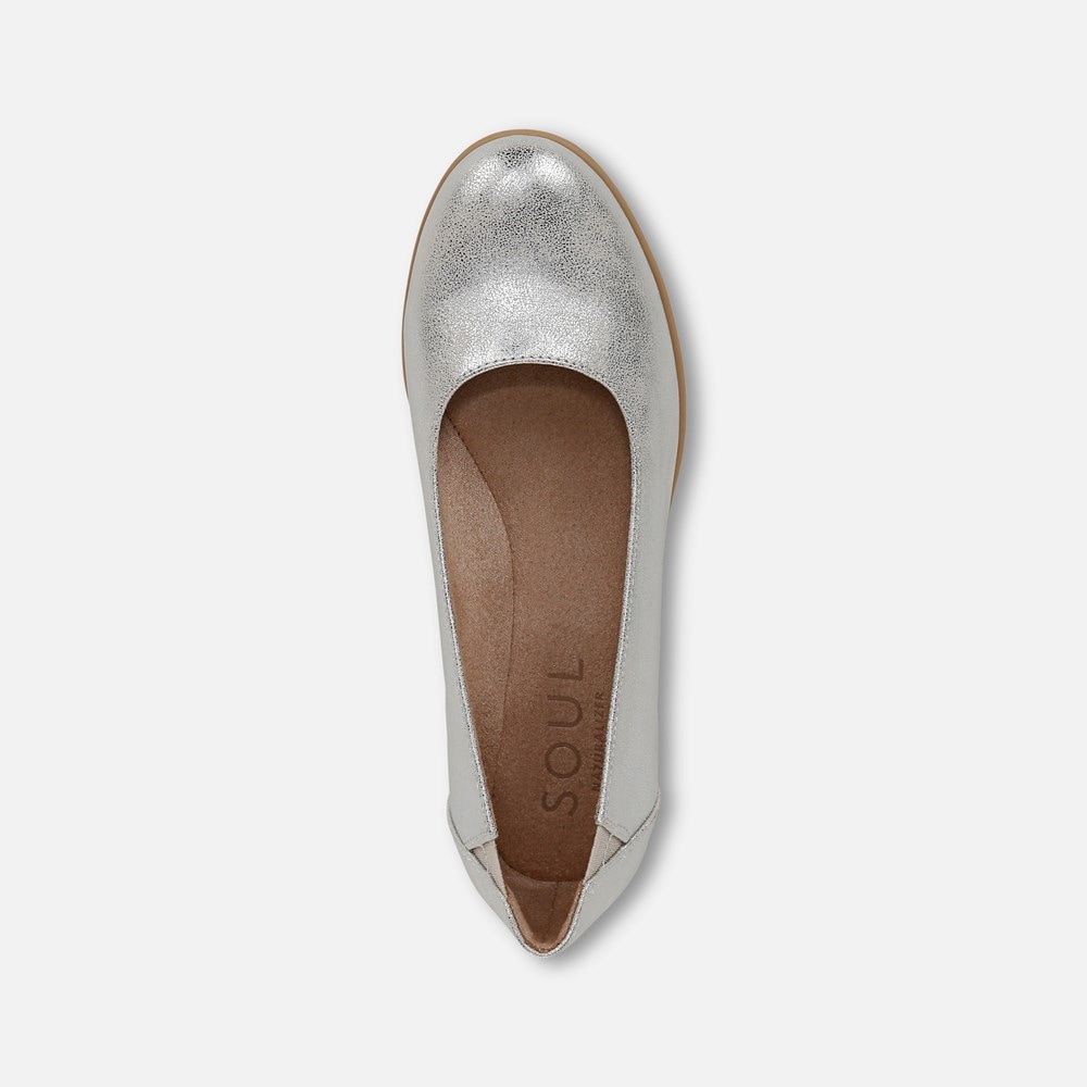 Naturalizer SOUL Idea Ballet Flat - Silver Faux Leather Naturalizer SOUL Idea Ballet Flat - Silver Faux Leather