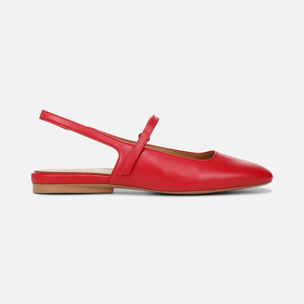 Naturalizer Connie Mary Jane Slingback Flat - Crantini Red Leather Naturalizer Connie Mary Jane Slingback Flat - Crantini Red Leather