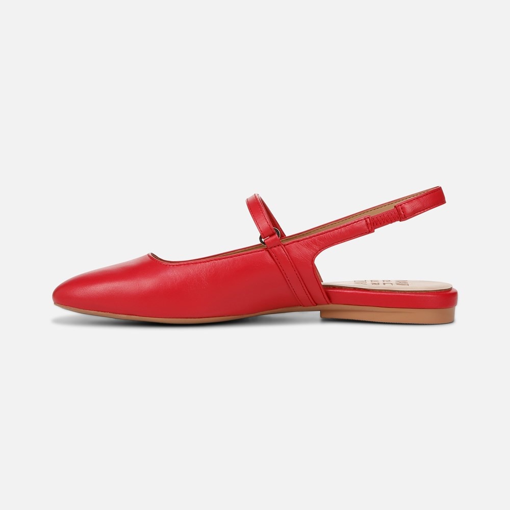 Naturalizer Connie Mary Jane Slingback Flat - Crantini Red Leather Naturalizer Connie Mary Jane Slingback Flat - Crantini Red Leather