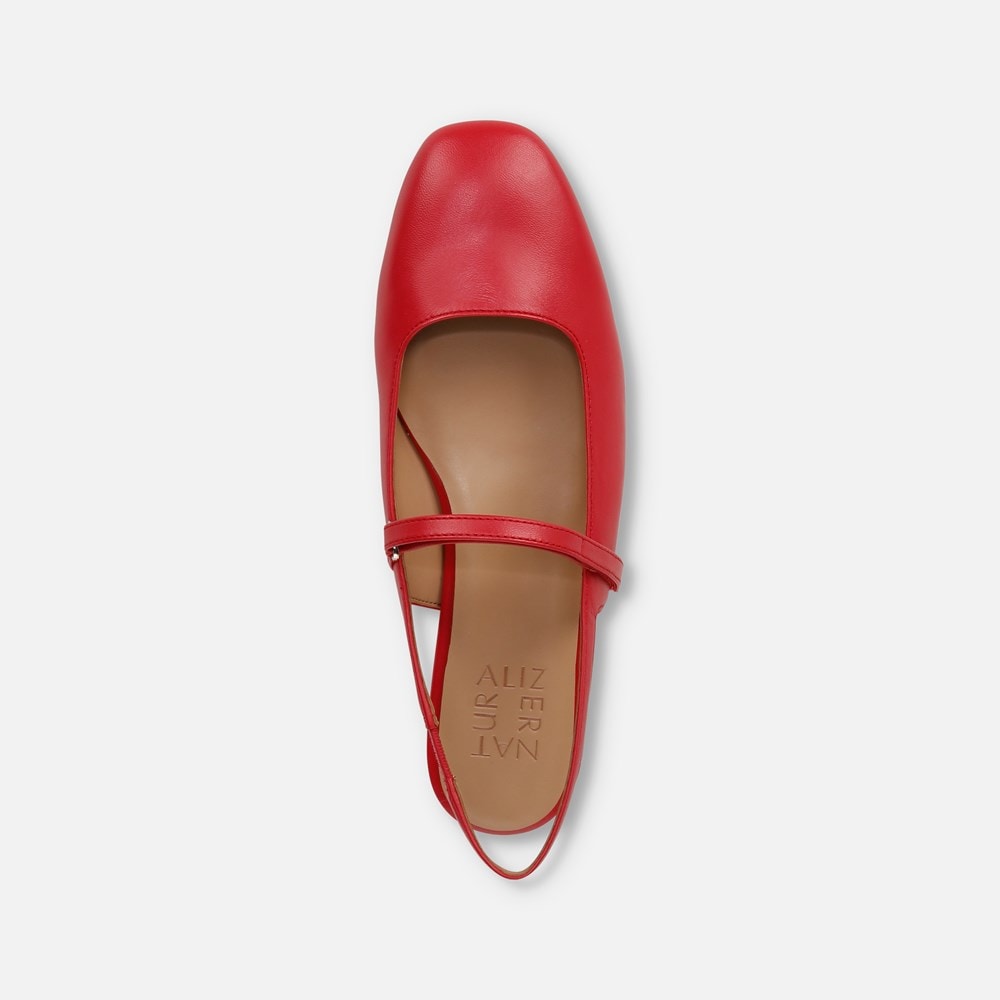 Naturalizer Connie Mary Jane Slingback Flat - Crantini Red Leather Naturalizer Connie Mary Jane Slingback Flat - Crantini Red Leather