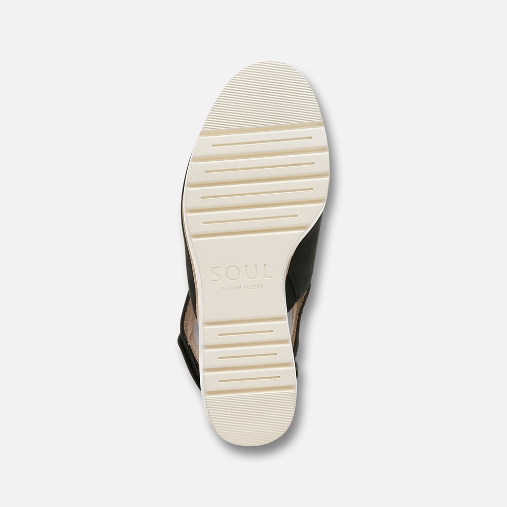 Naturalizer SOUL Giselle Wedge Sandal - Black Faux Nubuck Naturalizer SOUL Giselle Wedge Sandal - Black Faux Nubuck