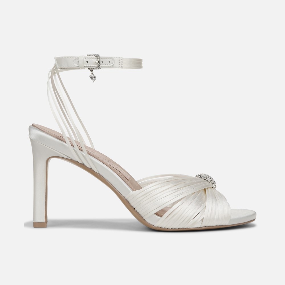 Naturalizer Cariad Ankle Strap Dress Heel - Silk White Fabric