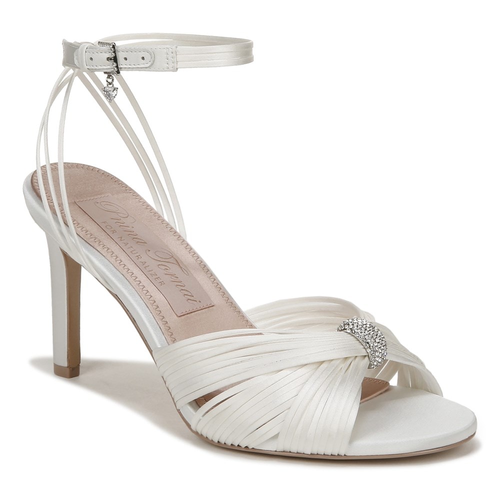 Naturalizer Cariad Ankle Strap Dress Heel - Silk White Fabric