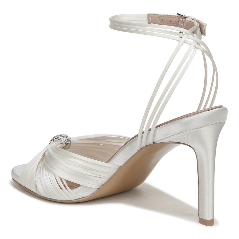 Naturalizer Cariad Ankle Strap Dress Heel - Silk White Fabric