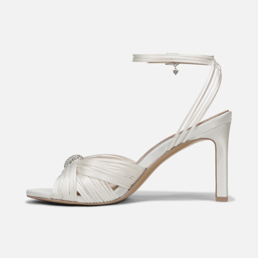 Naturalizer Cariad Ankle Strap Dress Heel - Silk White Fabric