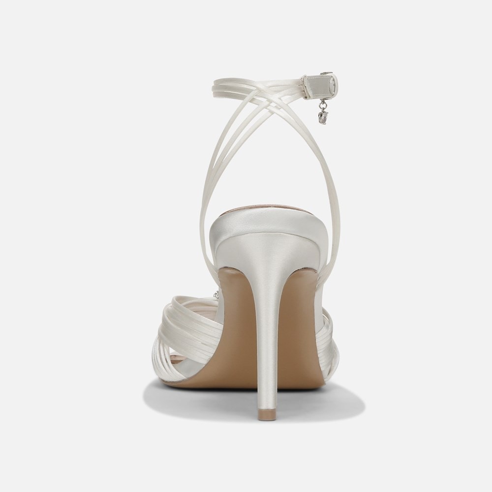 Naturalizer Cariad Ankle Strap Dress Heel - Silk White Fabric