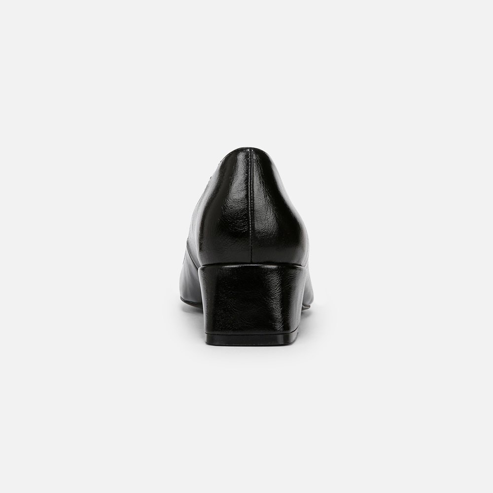Naturalizer Huntley Block Heel Pump - Black Faux Leather