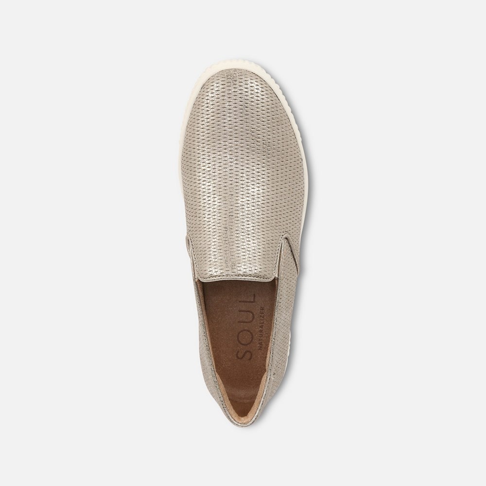 Naturalizer Soul Tia Slip On Sneaker - Porcelain Metallic Synthetic Naturalizer Soul Tia Slip On Sneaker - Porcelain Metallic Synthetic