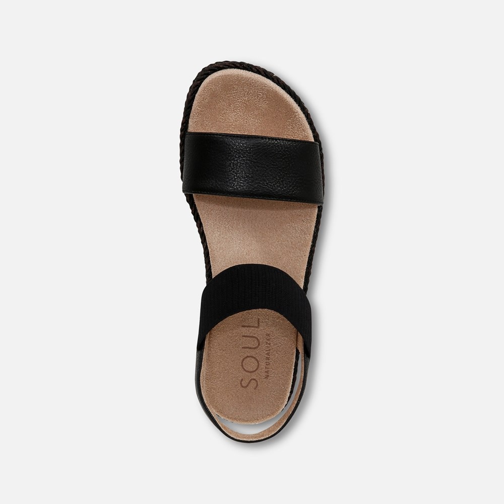 Naturalizer SOUL Diana Strappy Sandal - Black Faux Leather Naturalizer SOUL Diana Strappy Sandal - Black Faux Leather