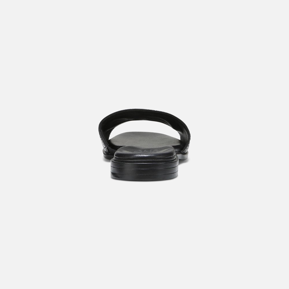 Naturalizer Genevieve Slide Sandal - Black Leather Naturalizer Genevieve Slide Sandal - Black Leather