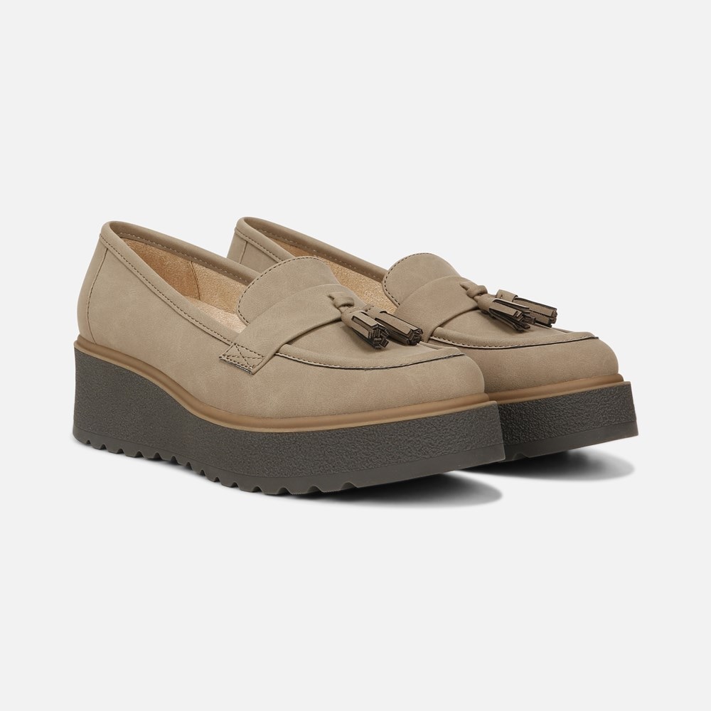 Naturalizer SOUL Josie Lug Loafer - Mushroom Grey Synthetic Naturalizer SOUL Josie Lug Loafer - Mushroom Grey Synthetic