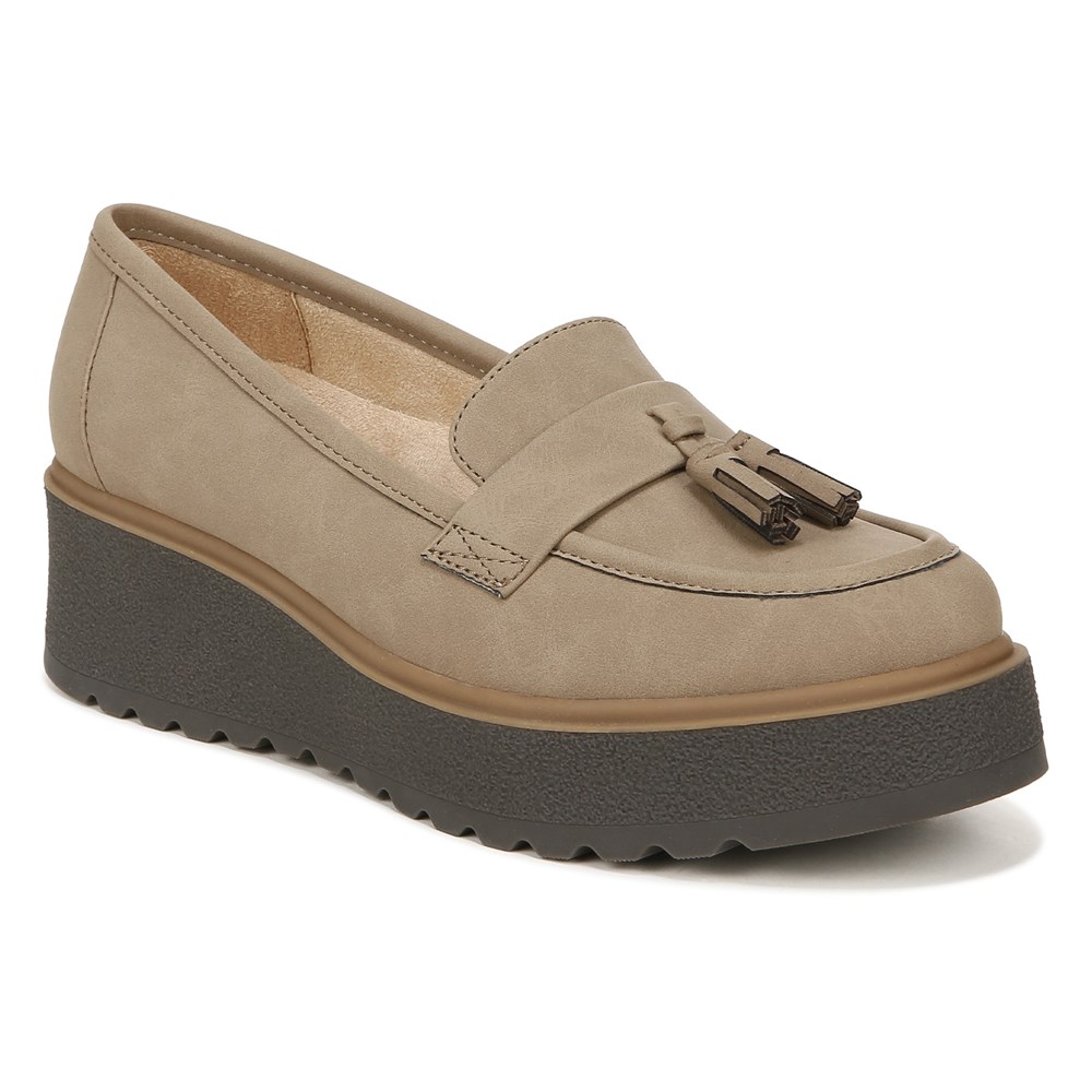 Naturalizer SOUL Josie Lug Loafer - Mushroom Grey Synthetic