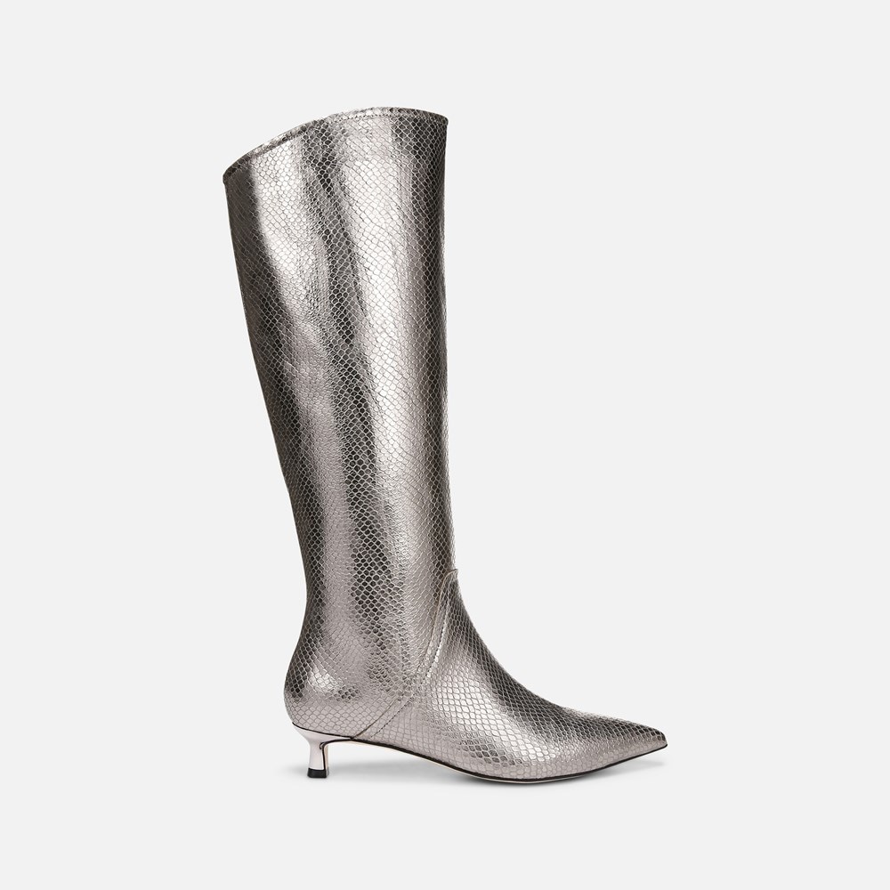 Naturalizer 27 Edit Nikita Knee High Boot - Silver Leather Naturalizer 27 Edit Nikita Knee High Boot - Silver Leather