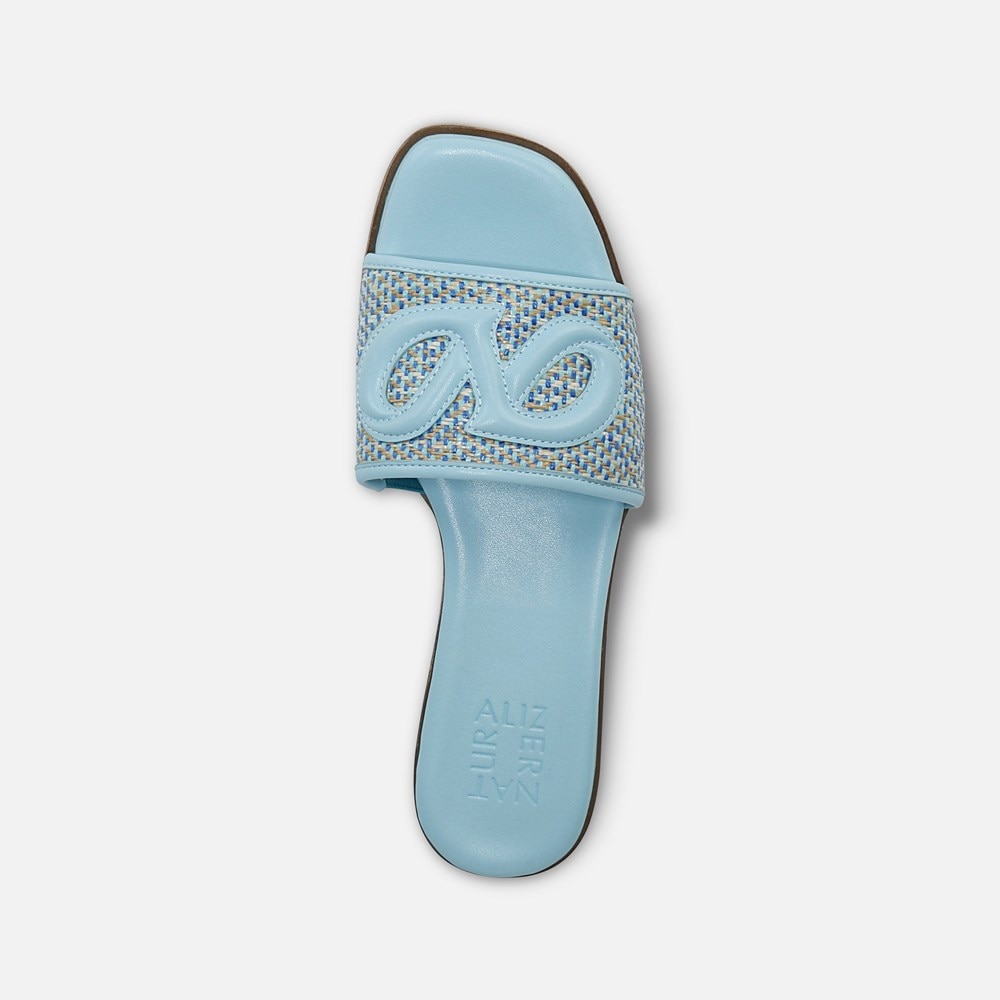 Naturalizer Genevieve Slide Sandal - Angel Blue Woven Fabric Naturalizer Genevieve Slide Sandal - Angel Blue Woven Fabric
