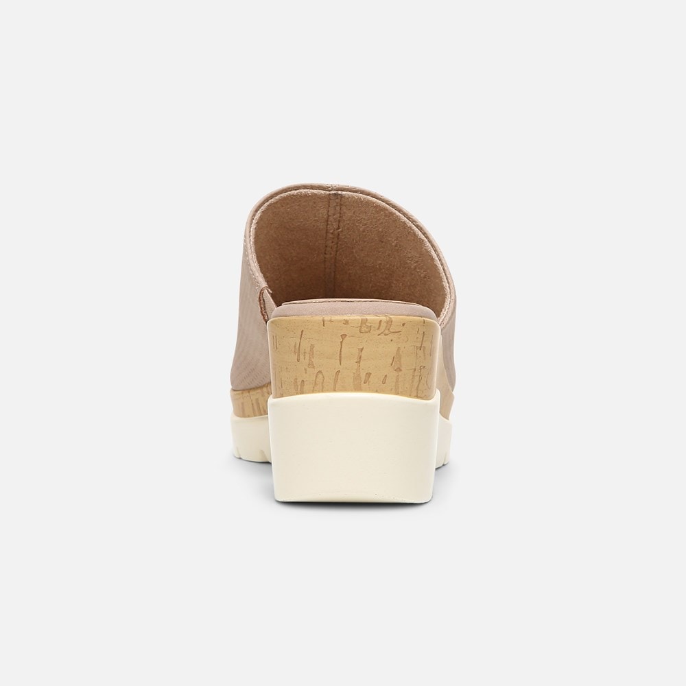 Naturalizer Soul Goodtimes Mule Wedge Sandal - Light Taupe Synthetic