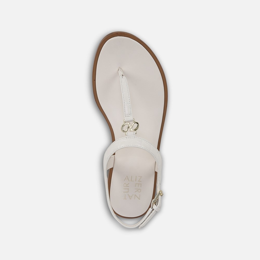 Naturalizer Lizzi Sandal - Warm White Faux Croco Leather Naturalizer Lizzi Sandal - Warm White Faux Croco Leather