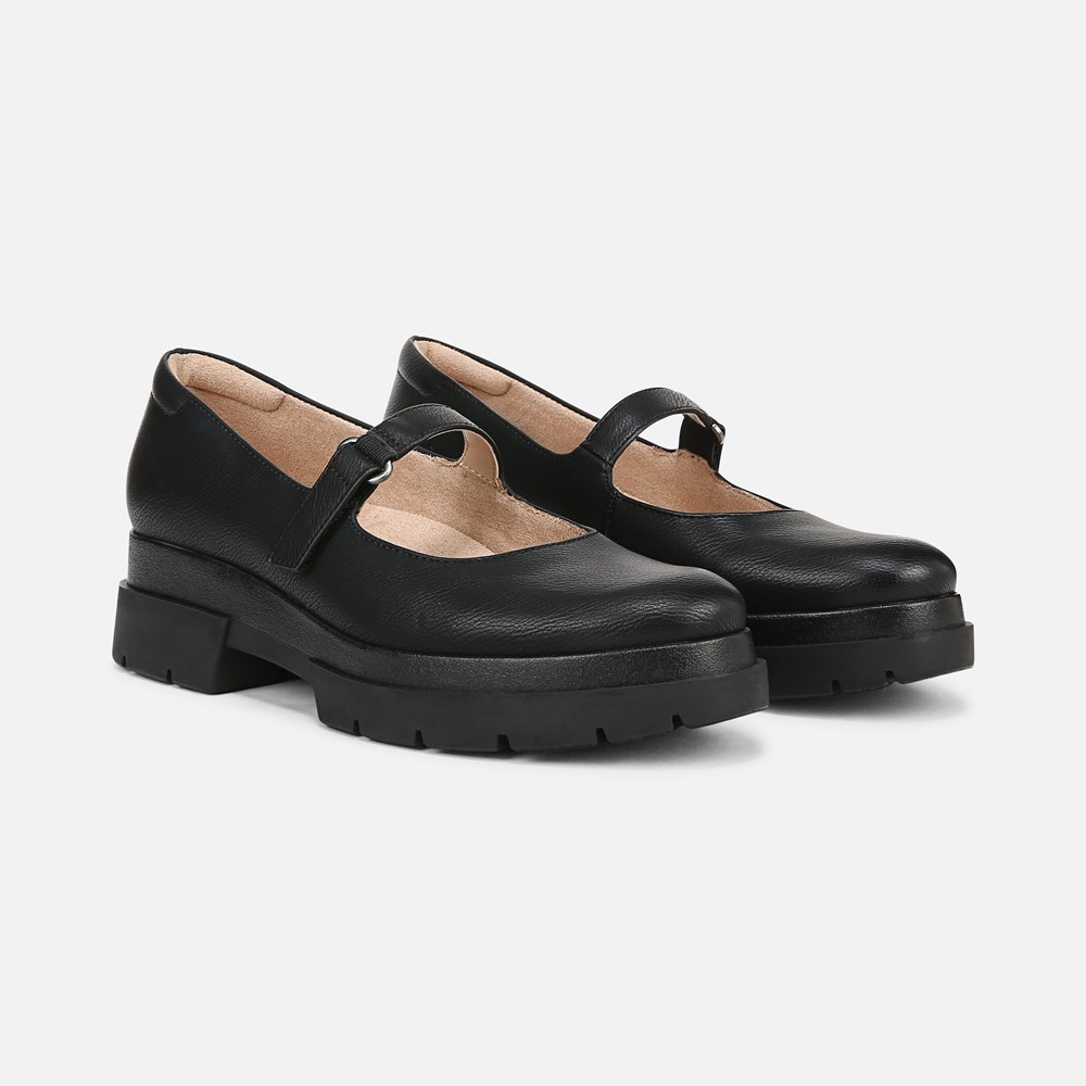 Naturalizer SOUL Olivet Mary Jane Lug Flat - Black Faux Leather Naturalizer SOUL Olivet Mary Jane Lug Flat - Black Faux Leather