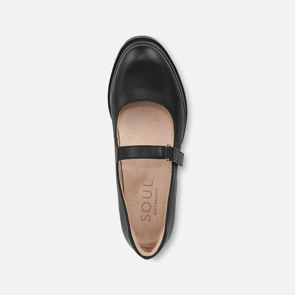 Naturalizer SOUL Olivet Mary Jane Lug Flat - Black Faux Leather Naturalizer SOUL Olivet Mary Jane Lug Flat - Black Faux Leather