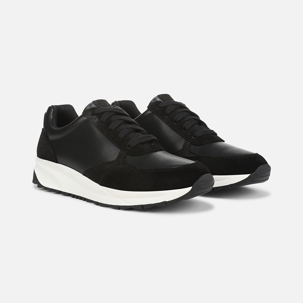 Naturalizer Shay Lace Up Sneaker - Black Leather