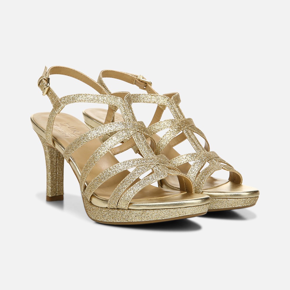 Naturalizer Baylor Dress Sandal - Gold Glitter Synthetic