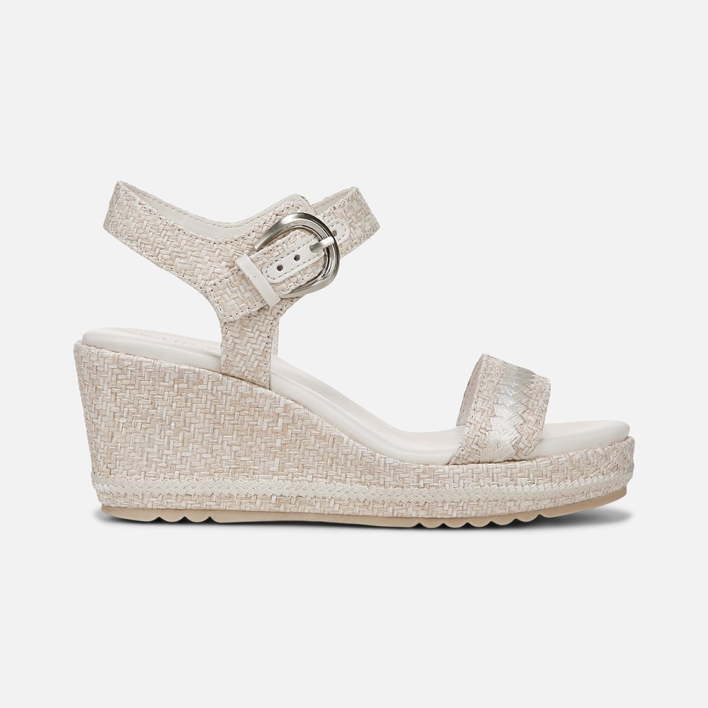 Naturalizer Stella Wedge Sandal - Eggshell Beige Raffia Naturalizer Stella Wedge Sandal - Eggshell Beige Raffia
