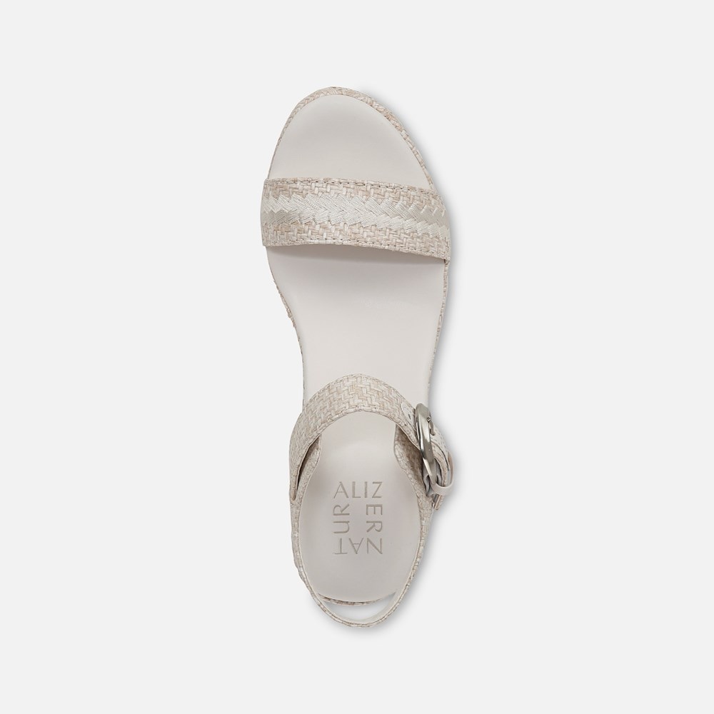 Naturalizer Stella Wedge Sandal - Eggshell Beige Raffia Naturalizer Stella Wedge Sandal - Eggshell Beige Raffia