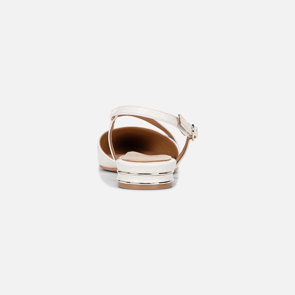 Naturalizer Hawaii Slingback Flat - Warm White Faux Croco Leather Naturalizer Hawaii Slingback Flat - Warm White Faux Croco Leather