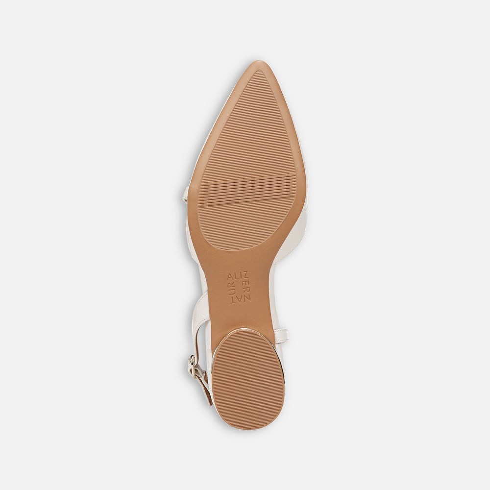 Naturalizer Hawaii Slingback Flat - Warm White Faux Croco Leather Naturalizer Hawaii Slingback Flat - Warm White Faux Croco Leather
