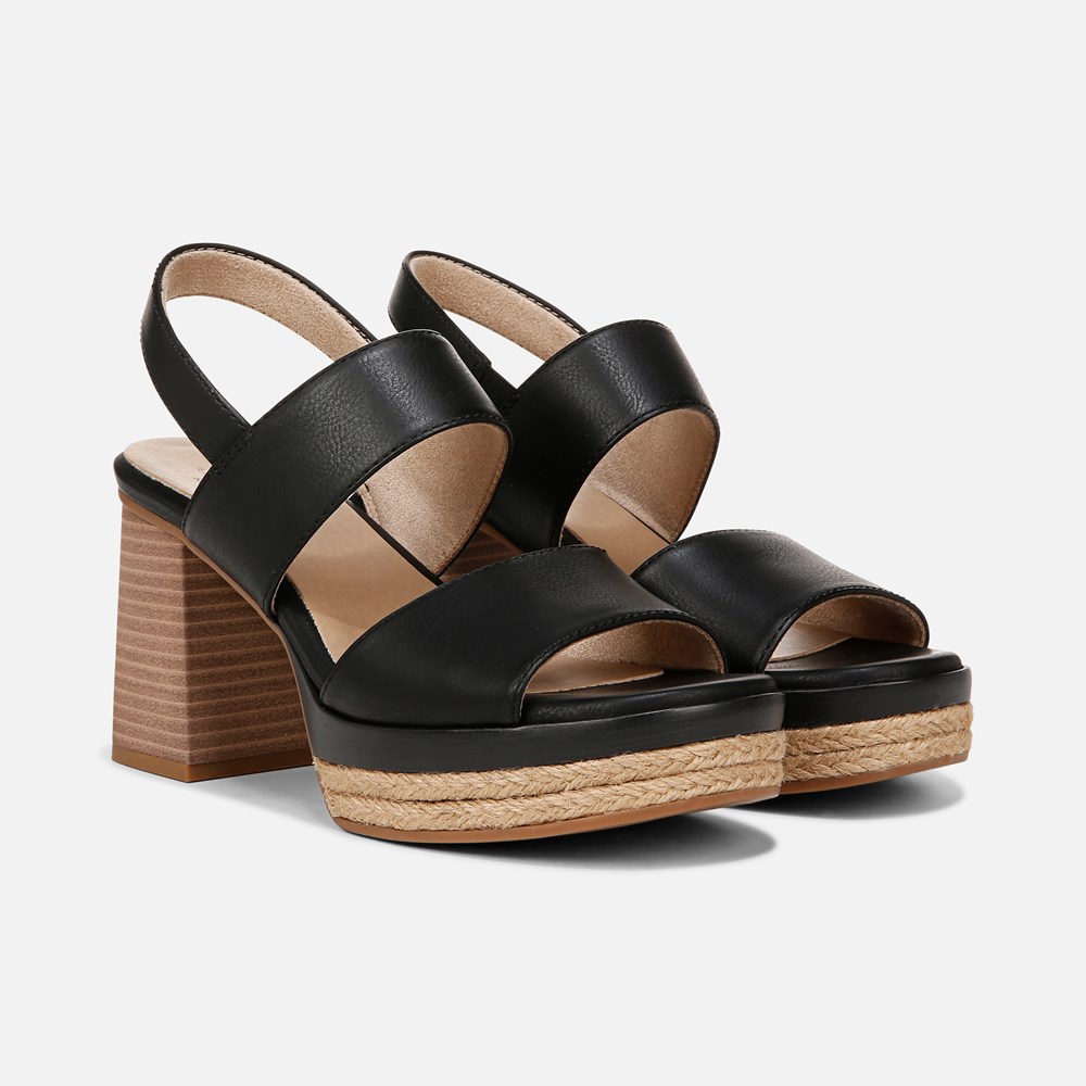Naturalizer SOUL Holly Sandal - Black Faux Leather