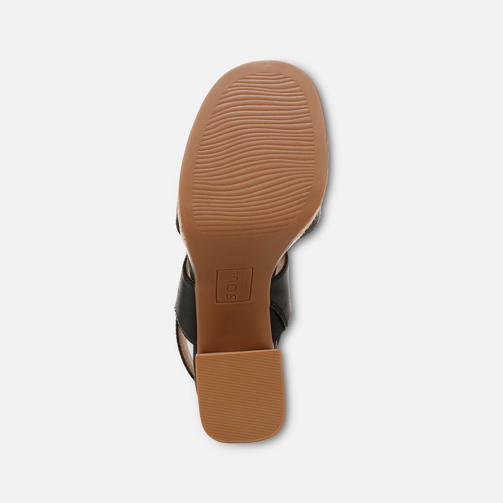 Naturalizer SOUL Holly Sandal - Black Faux Leather Naturalizer SOUL Holly Sandal - Black Faux Leather