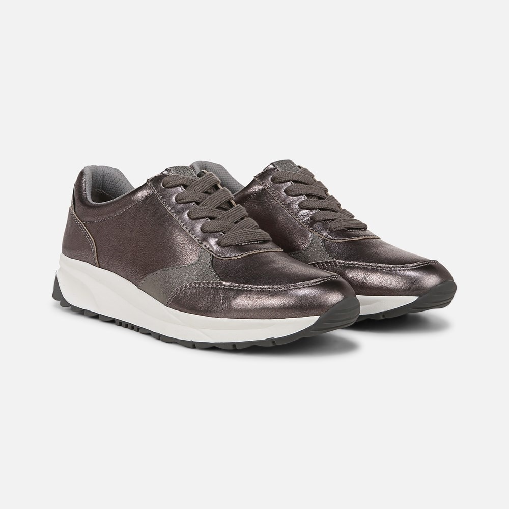 Naturalizer Shay Lace Up Sneaker - Pewter Leather