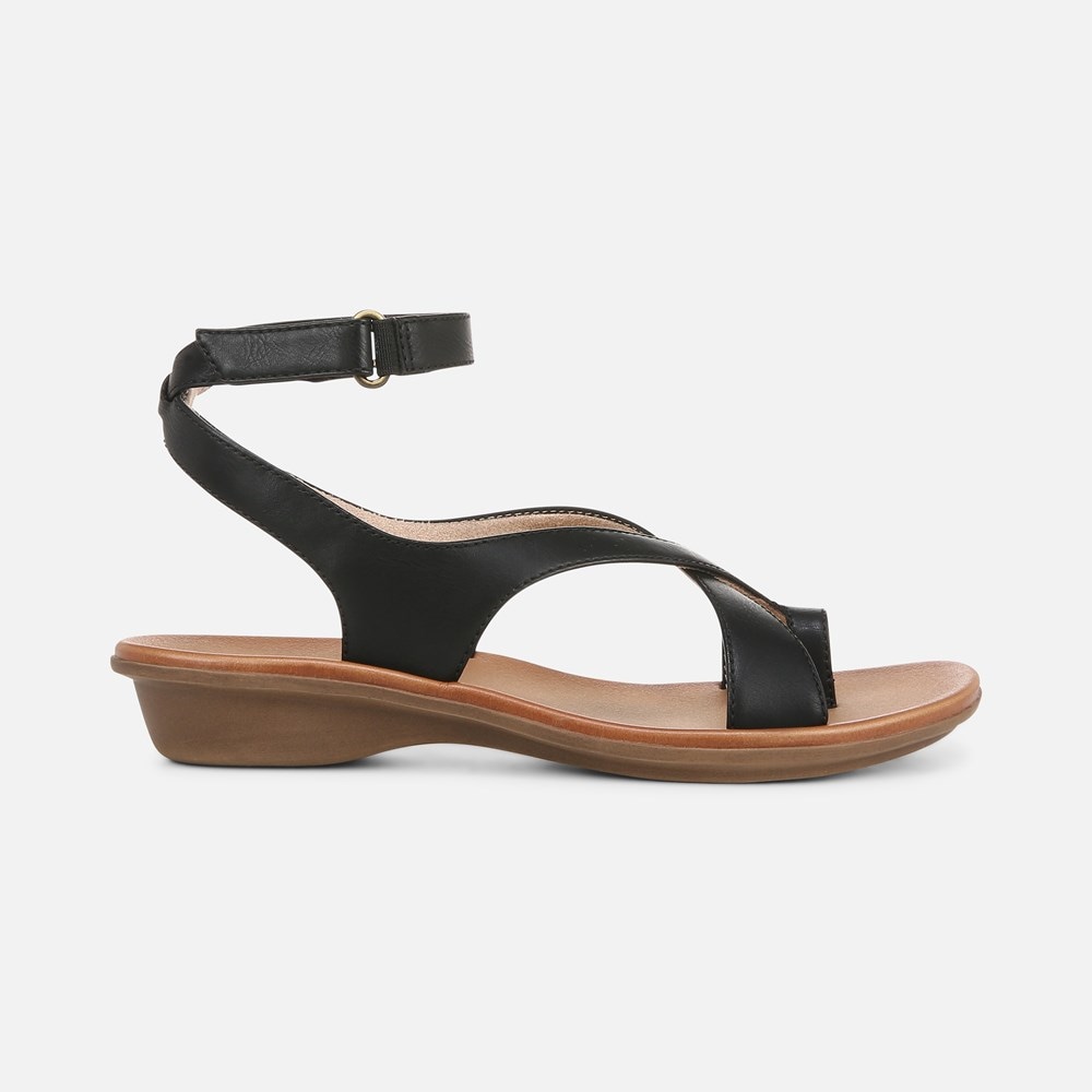 Naturalizer Soul Sivan Strappy Sandal - Black Faux Leather Naturalizer Soul Sivan Strappy Sandal - Black Faux Leather