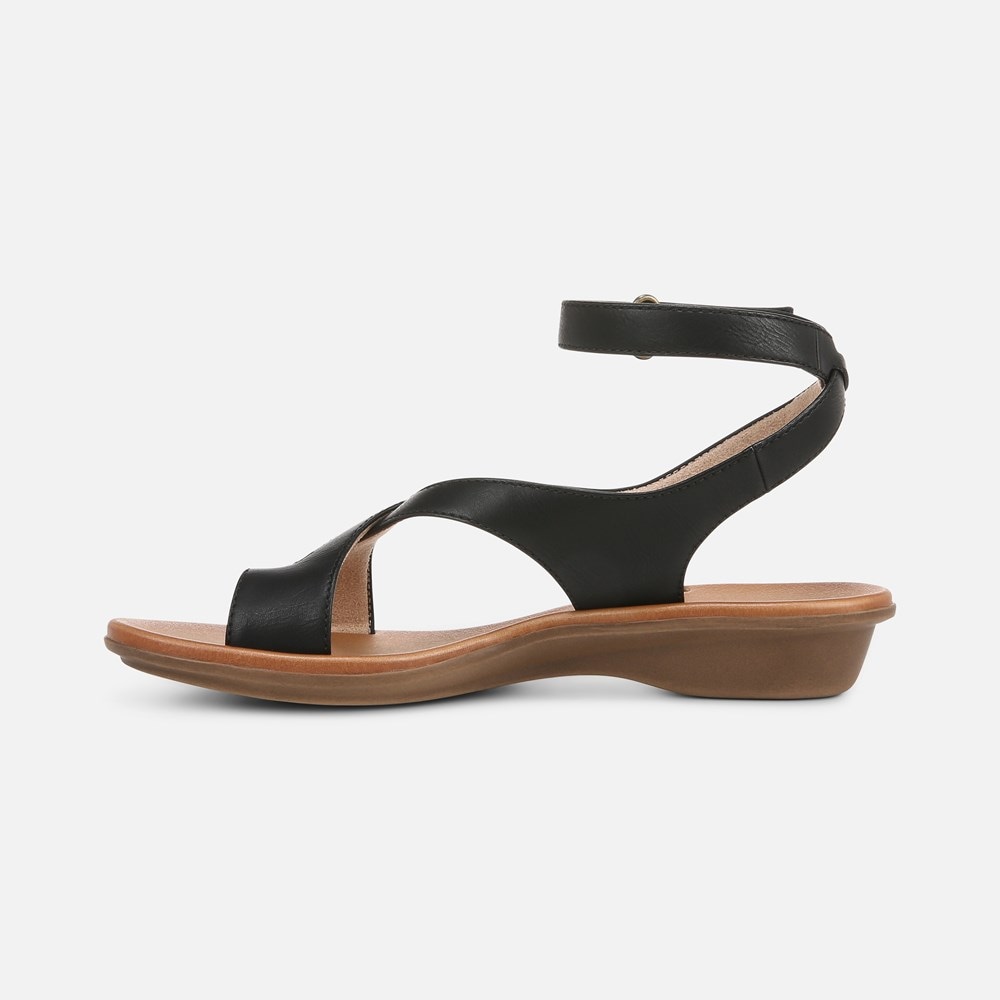 Naturalizer Soul Sivan Strappy Sandal - Black Faux Leather Naturalizer Soul Sivan Strappy Sandal - Black Faux Leather