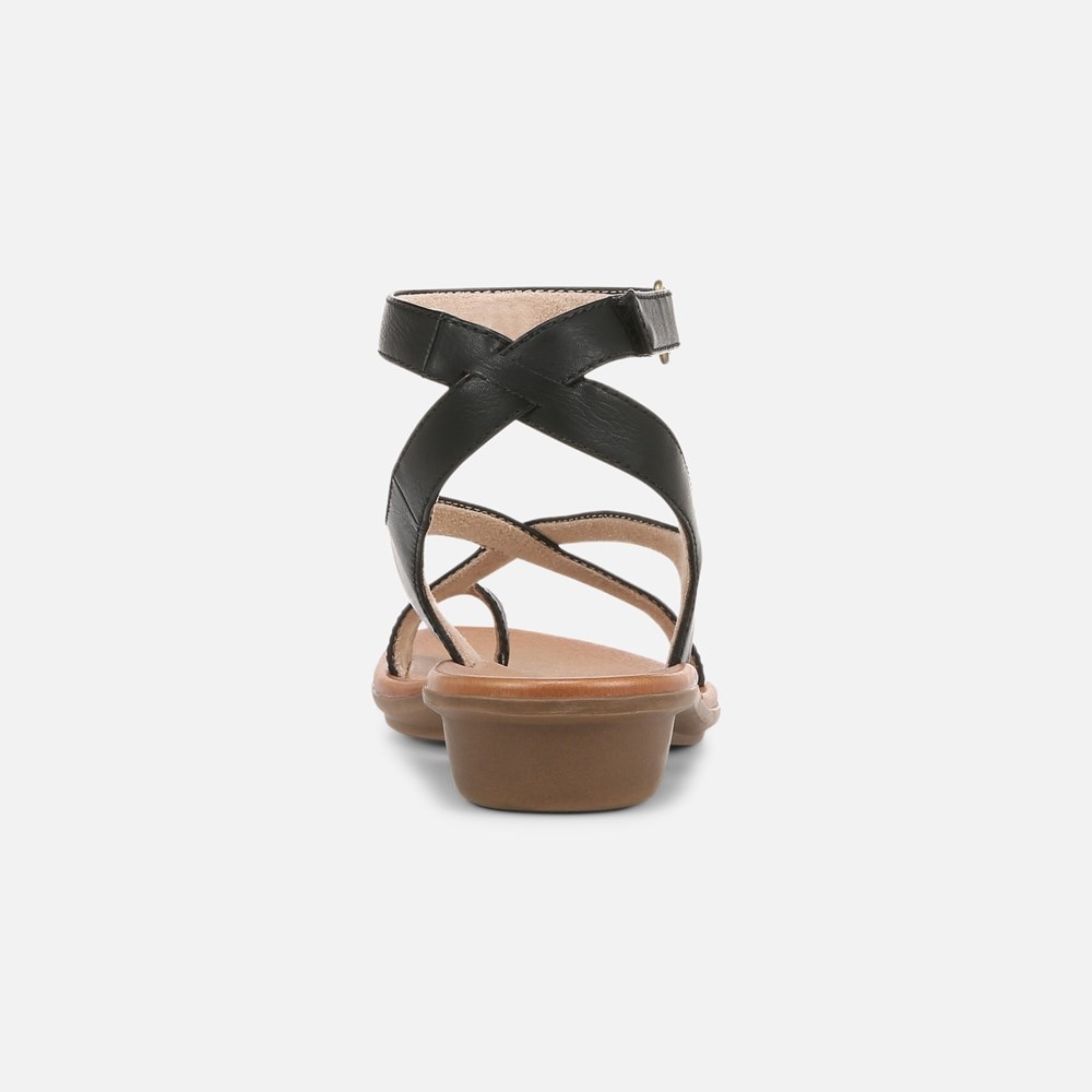 Naturalizer Soul Sivan Strappy Sandal - Black Faux Leather Naturalizer Soul Sivan Strappy Sandal - Black Faux Leather