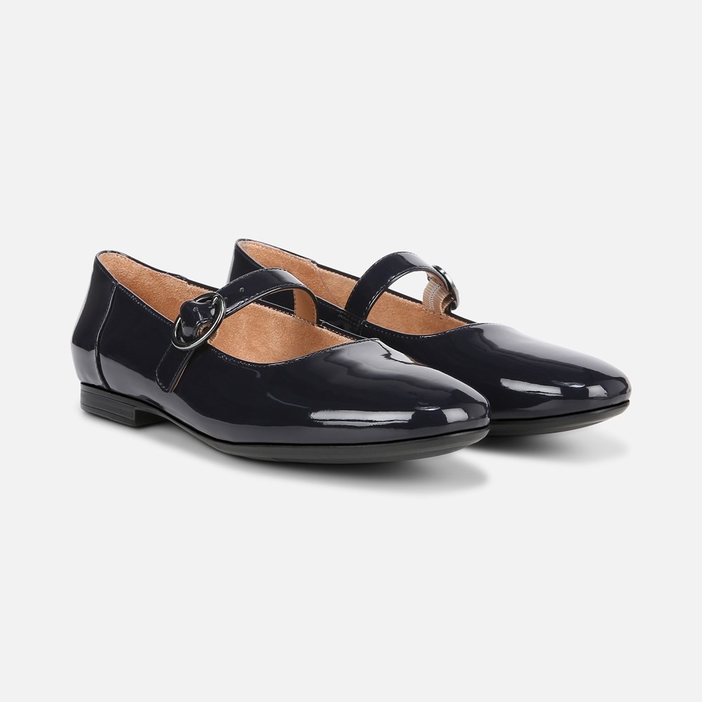 Naturalizer Kelly Mary Jane Flat - French Navy Synthetic