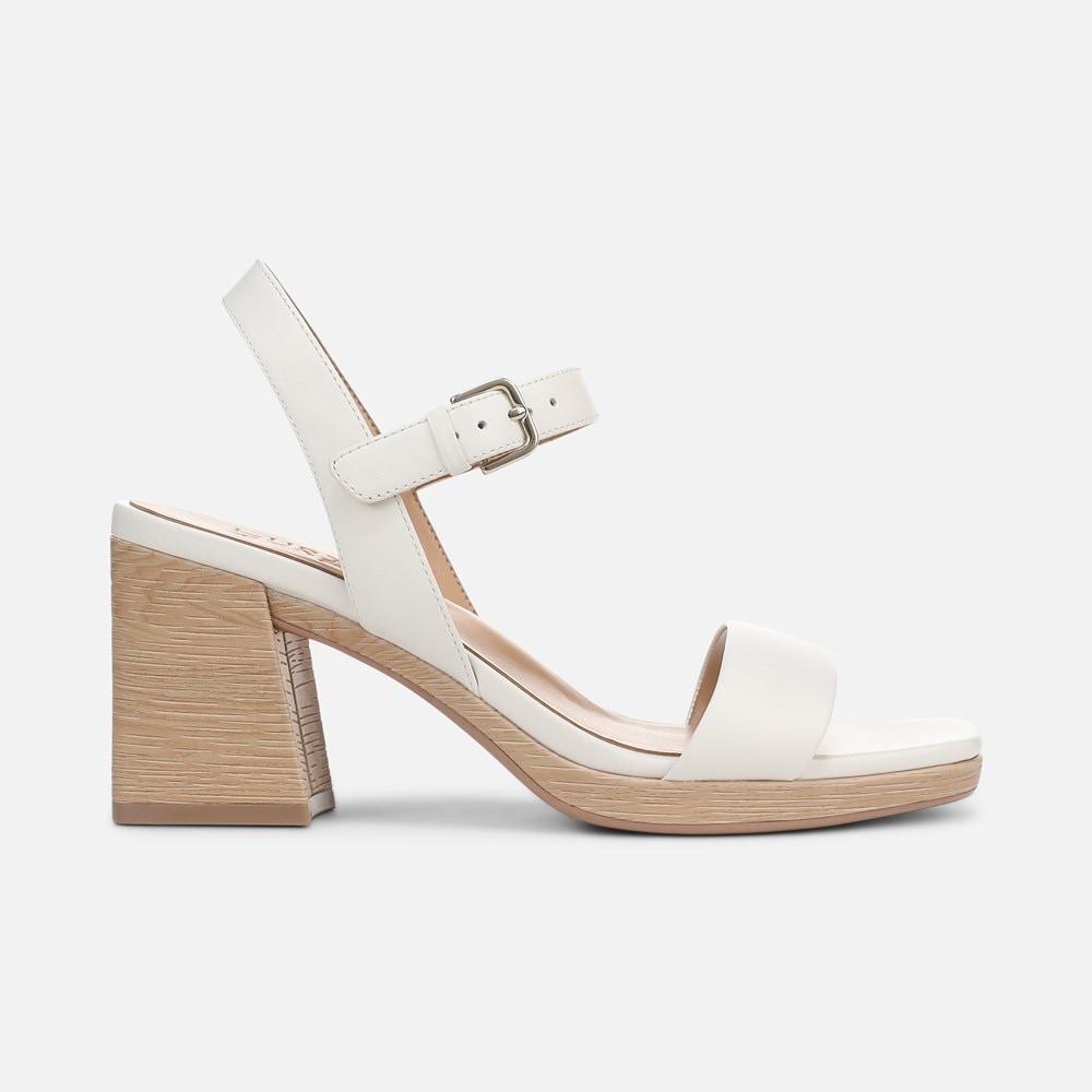 Naturalizer Rose Block Heel Sandal - Warm White Leather Naturalizer Rose Block Heel Sandal - Warm White Leather