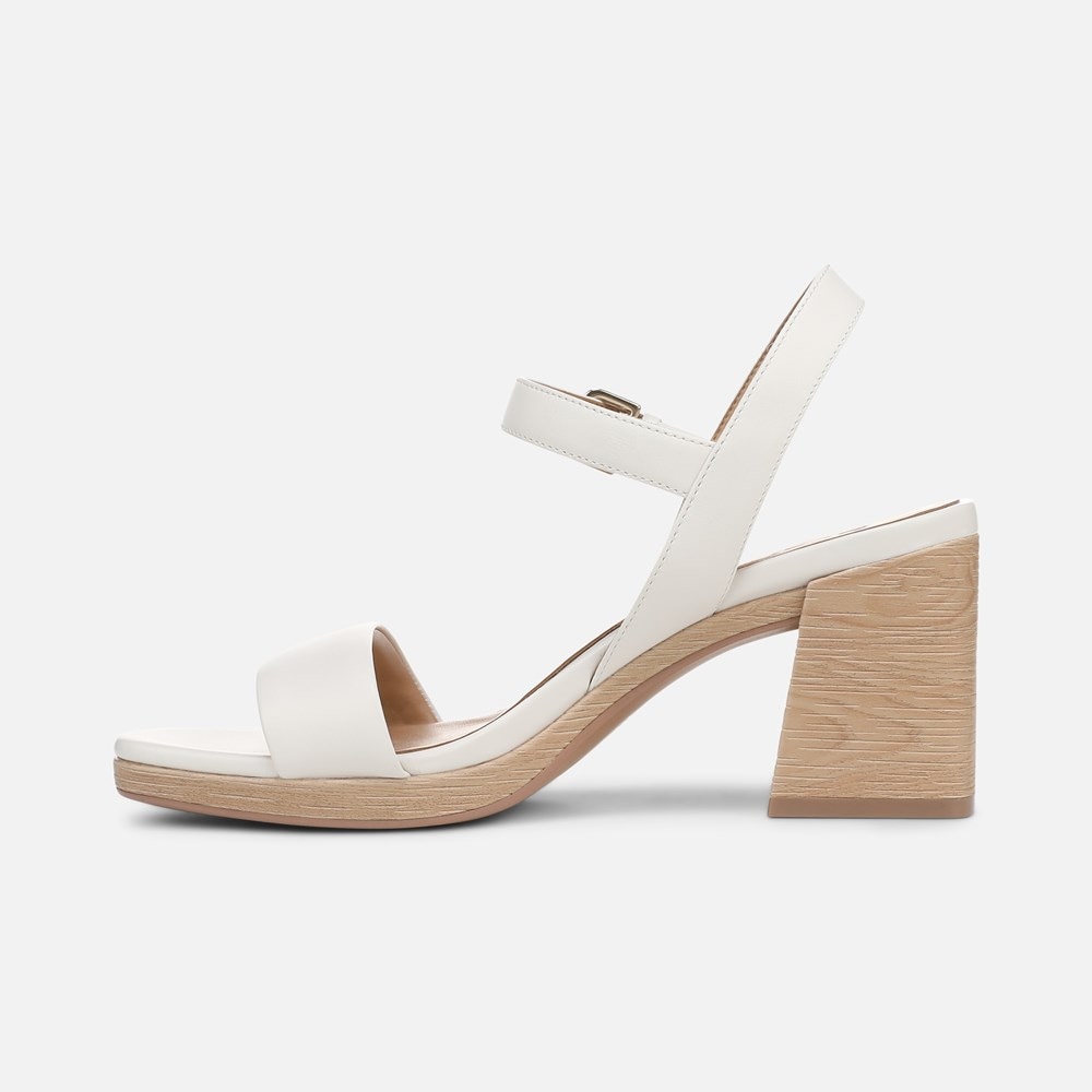 Naturalizer Rose Block Heel Sandal - Warm White Leather Naturalizer Rose Block Heel Sandal - Warm White Leather