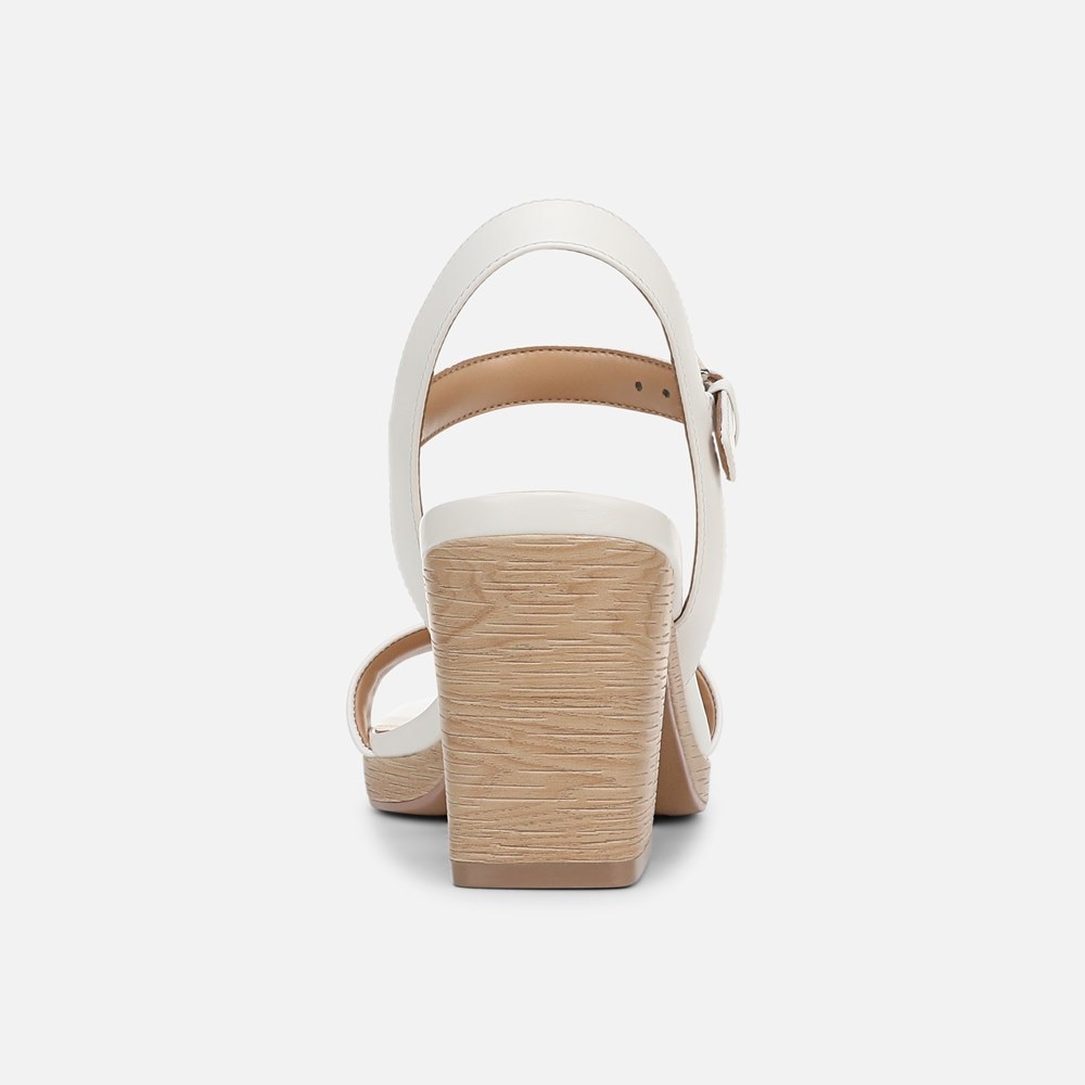 Naturalizer Rose Block Heel Sandal - Warm White Leather Naturalizer Rose Block Heel Sandal - Warm White Leather