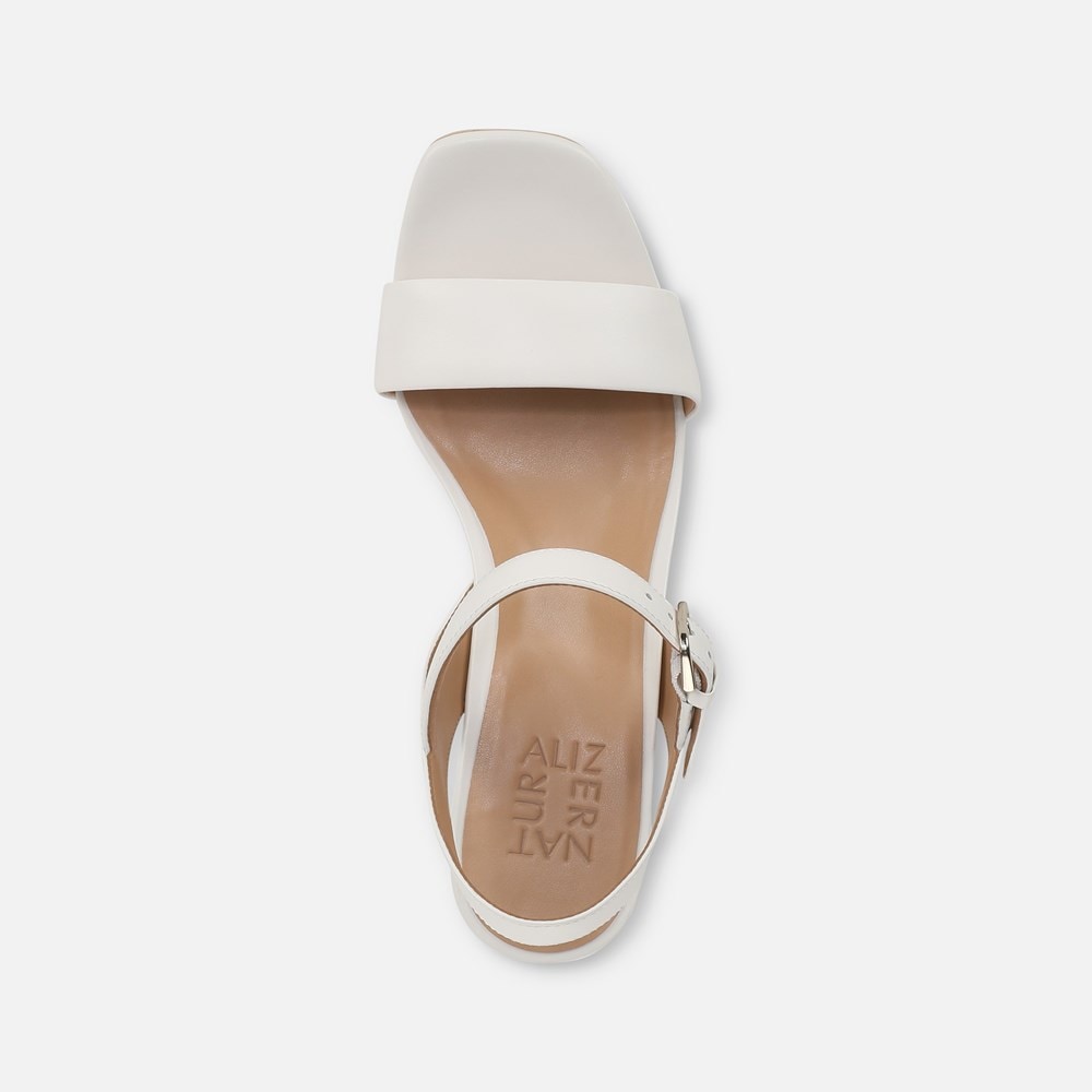 Naturalizer Rose Block Heel Sandal - Warm White Leather Naturalizer Rose Block Heel Sandal - Warm White Leather