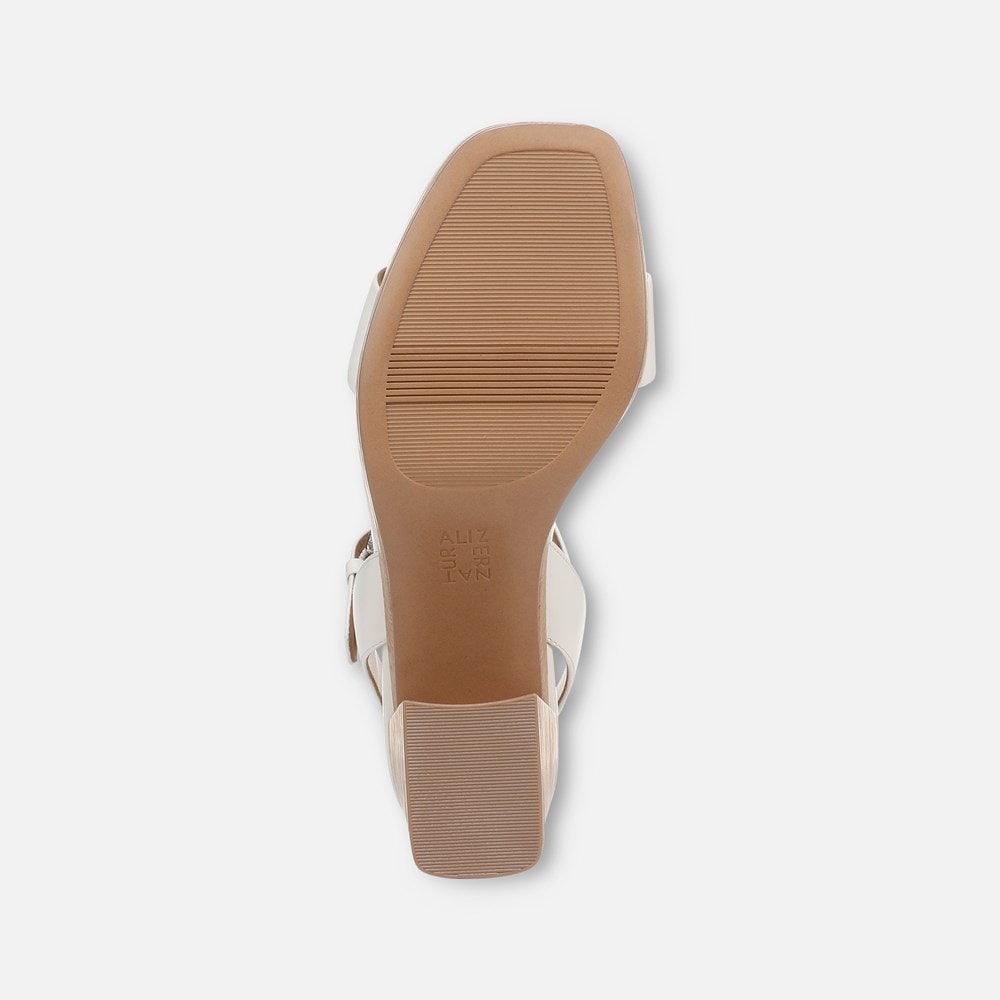 Naturalizer Rose Block Heel Sandal - Warm White Leather Naturalizer Rose Block Heel Sandal - Warm White Leather