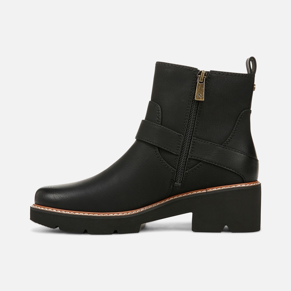 Naturalizer Cabaret Moto Boot - Black Faux Leather Naturalizer Cabaret Moto Boot - Black Faux Leather