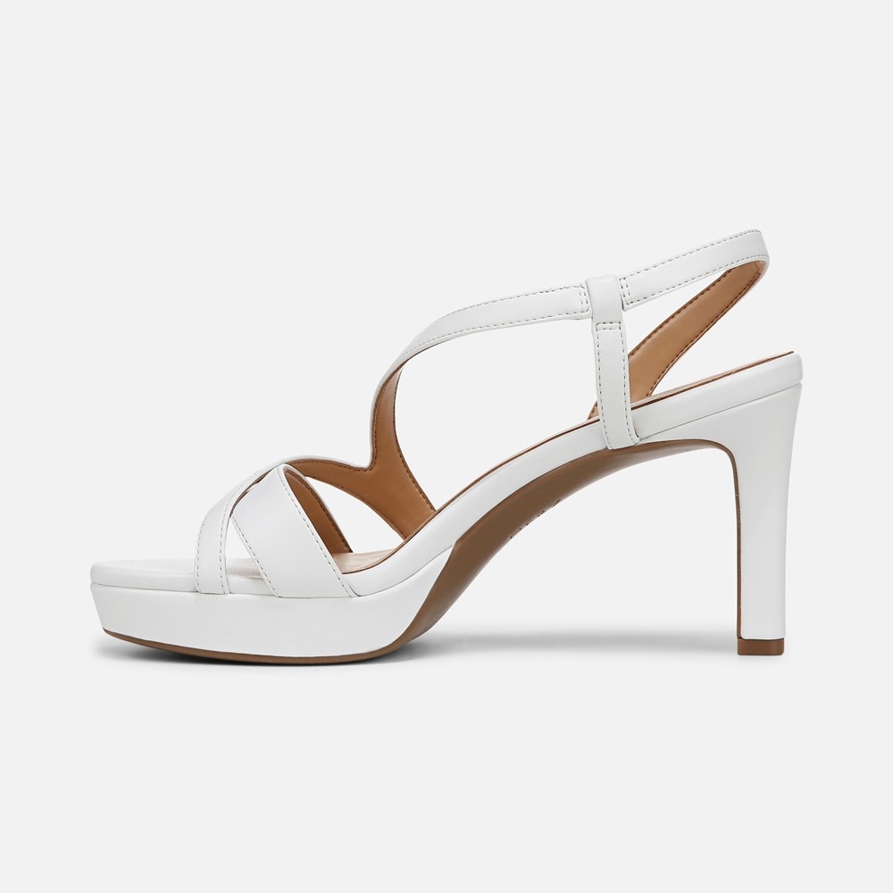 Naturalizer Abby Dress Sandal - White Faux Leather Naturalizer Abby Dress Sandal - White Faux Leather