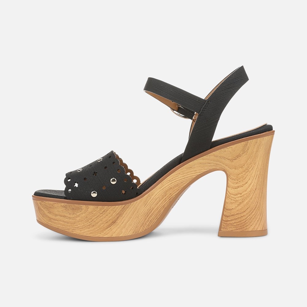 Naturalizer Kira Platform Sandal - Black Faux Leather Naturalizer Kira Platform Sandal - Black Faux Leather