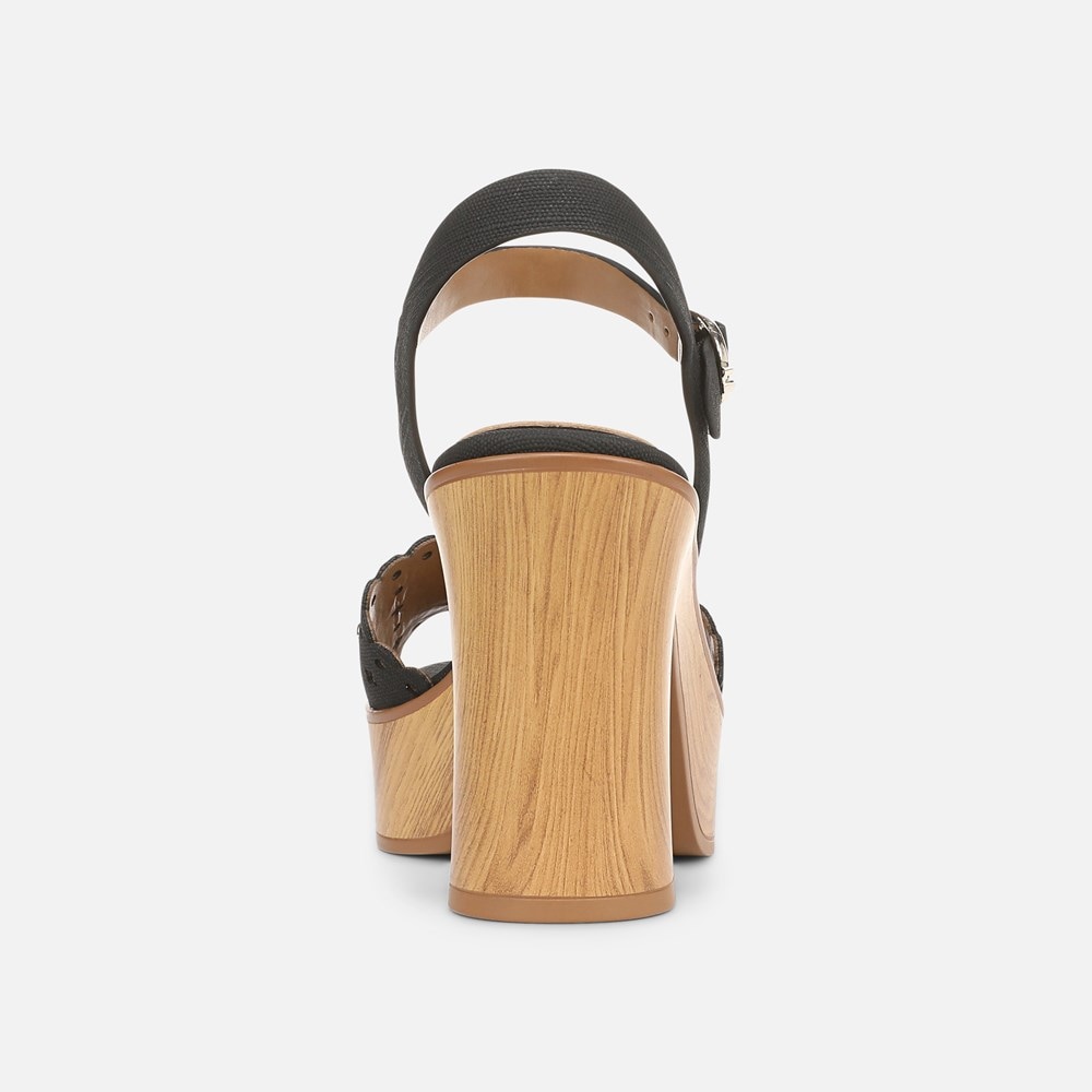 Naturalizer Kira Platform Sandal - Black Faux Leather Naturalizer Kira Platform Sandal - Black Faux Leather